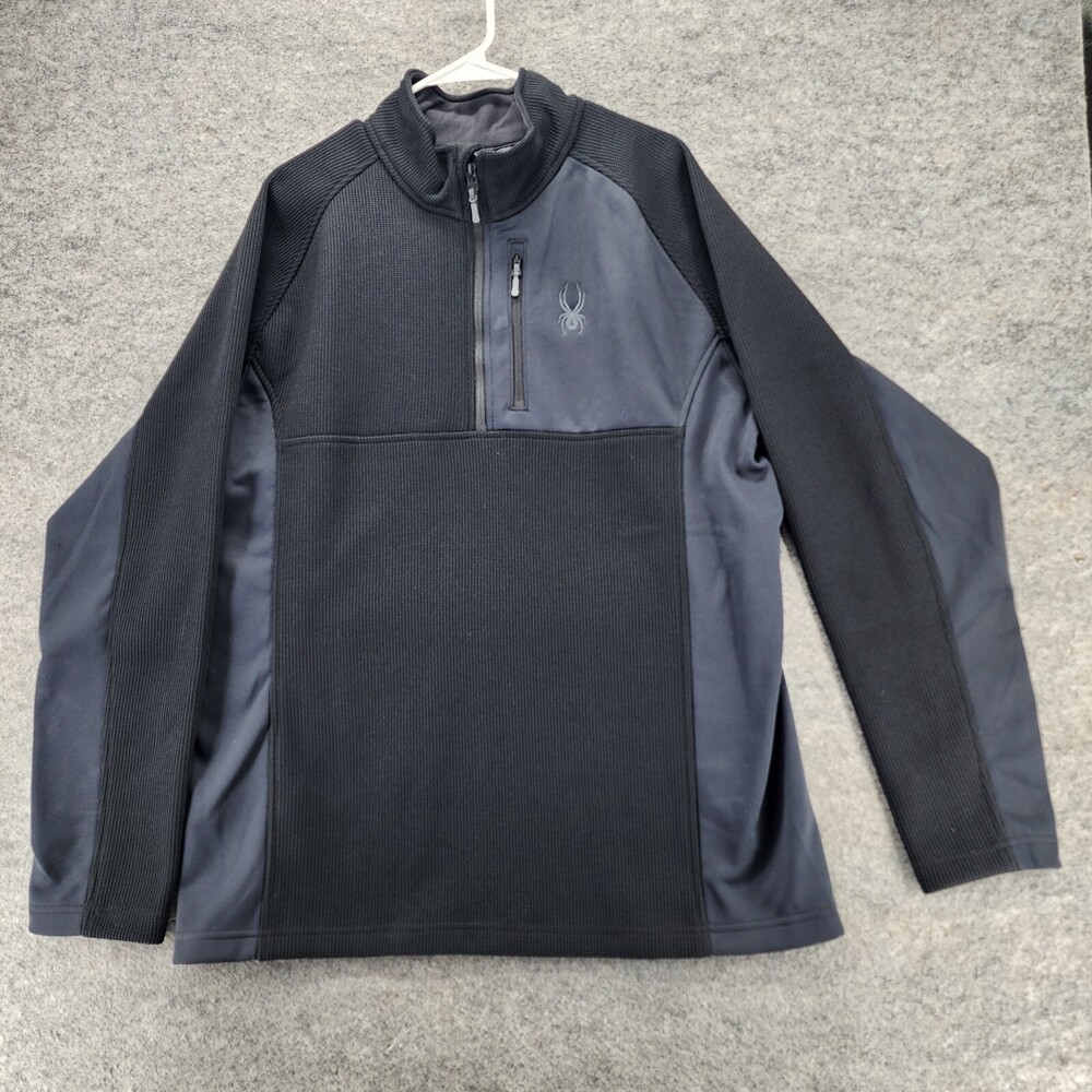 Spyder Jacket Mens XXL 1/4 Zip Long Sleeve Black